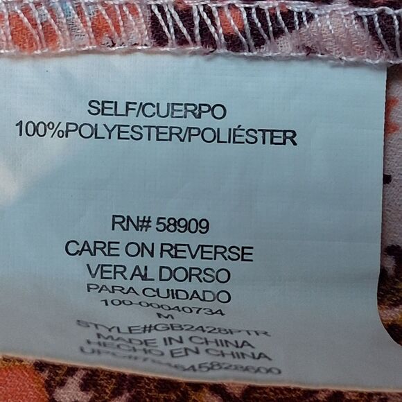 GB Gianni Bini Boho Floral Peplum Top Sz M Bell Sleeve V Neck Tunic Hippiechic - Picture 5 of 8